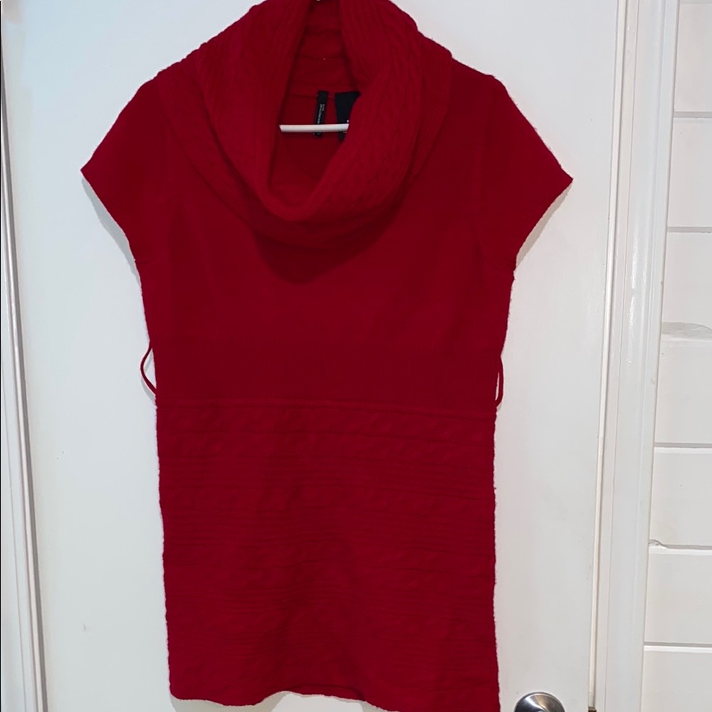 New Directions Red Cowl Neck Sweater